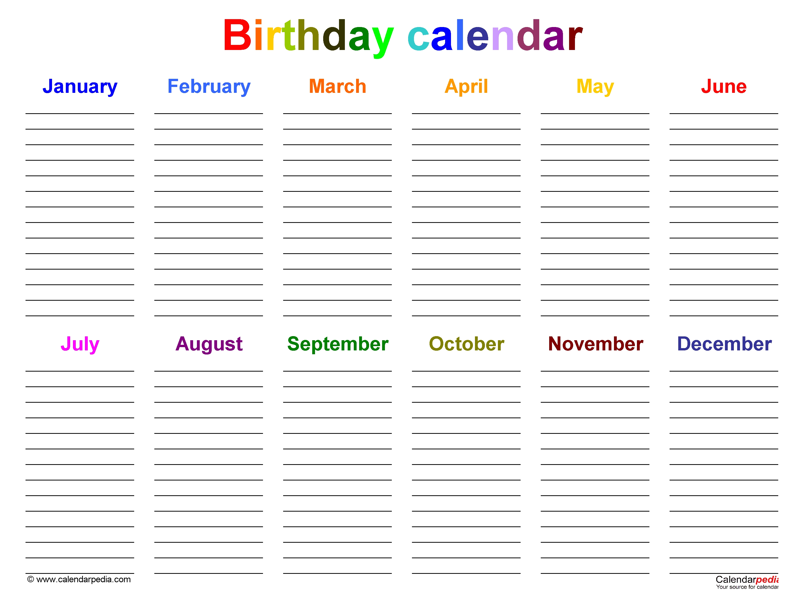 12 month birthday calendar free printable 1