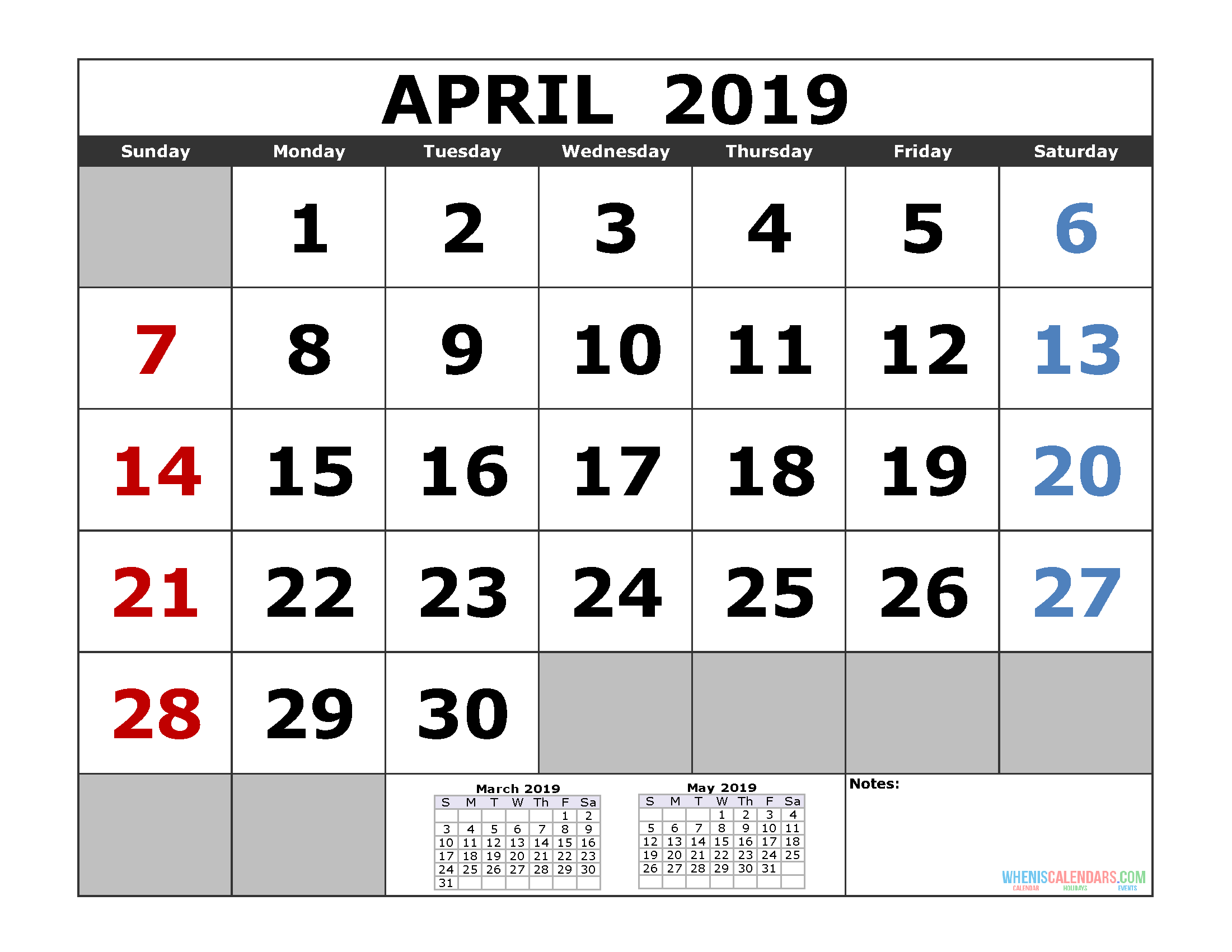 3 month calendar april free printable 14