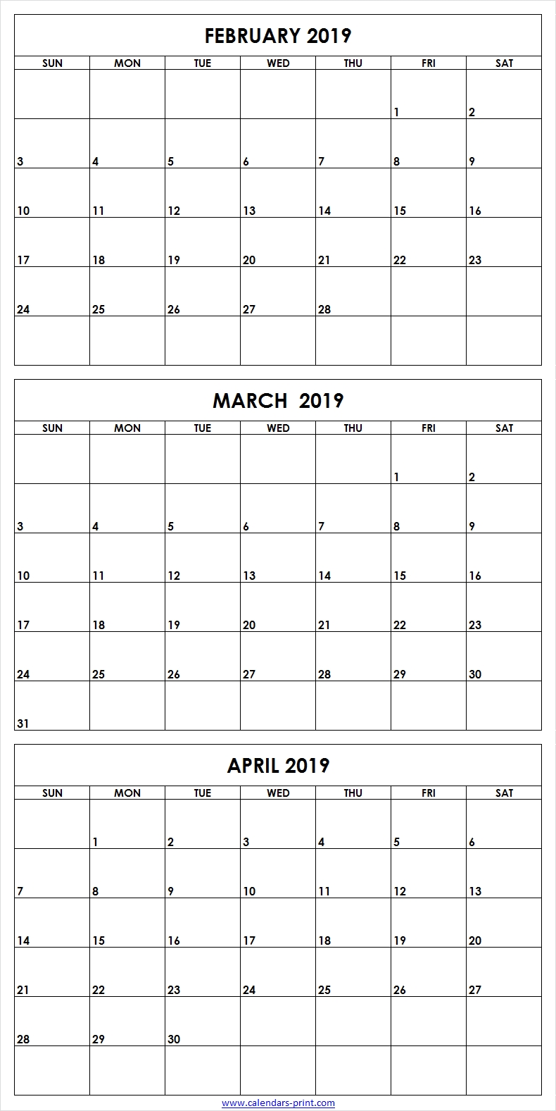 3 month calendar april free printable 6