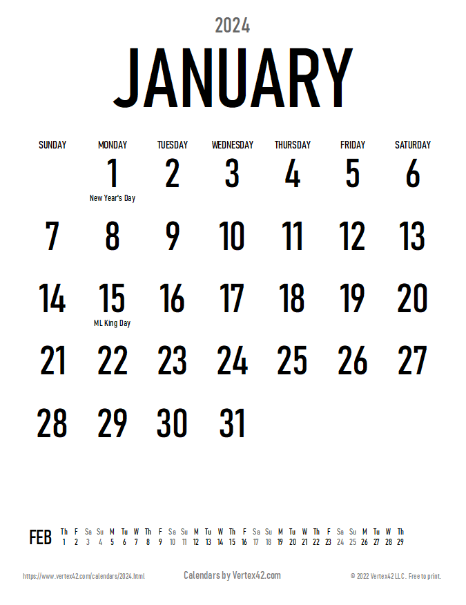 large printable numbers for calendar 2024 2