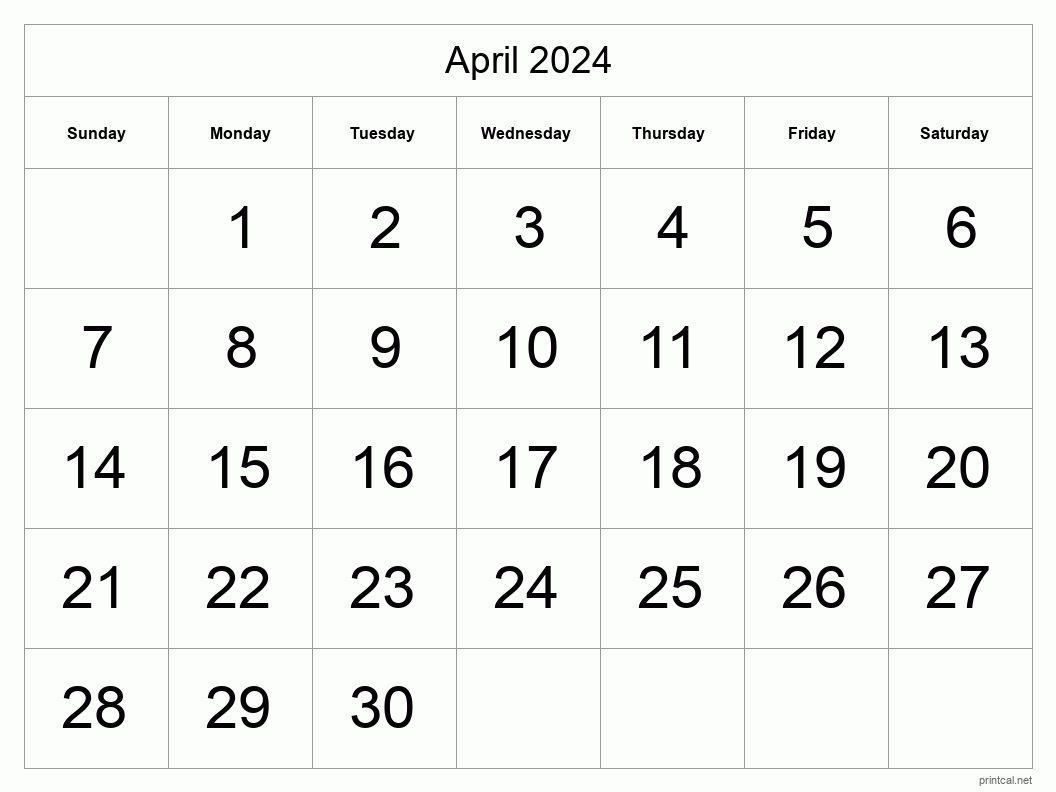 large printable numbers for calendar 2024 26