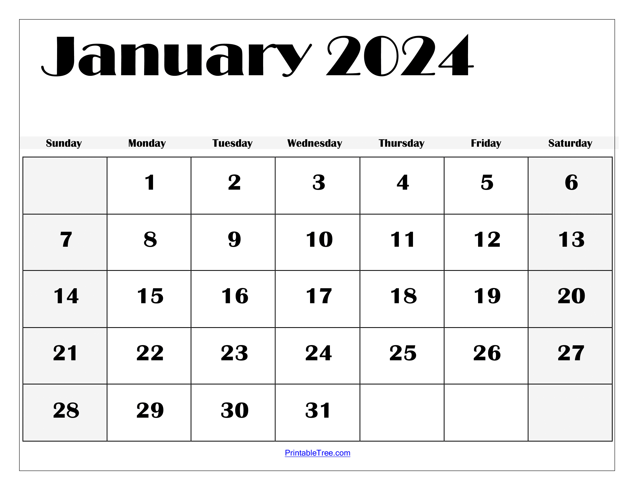 large printable numbers for calendar 2024 29