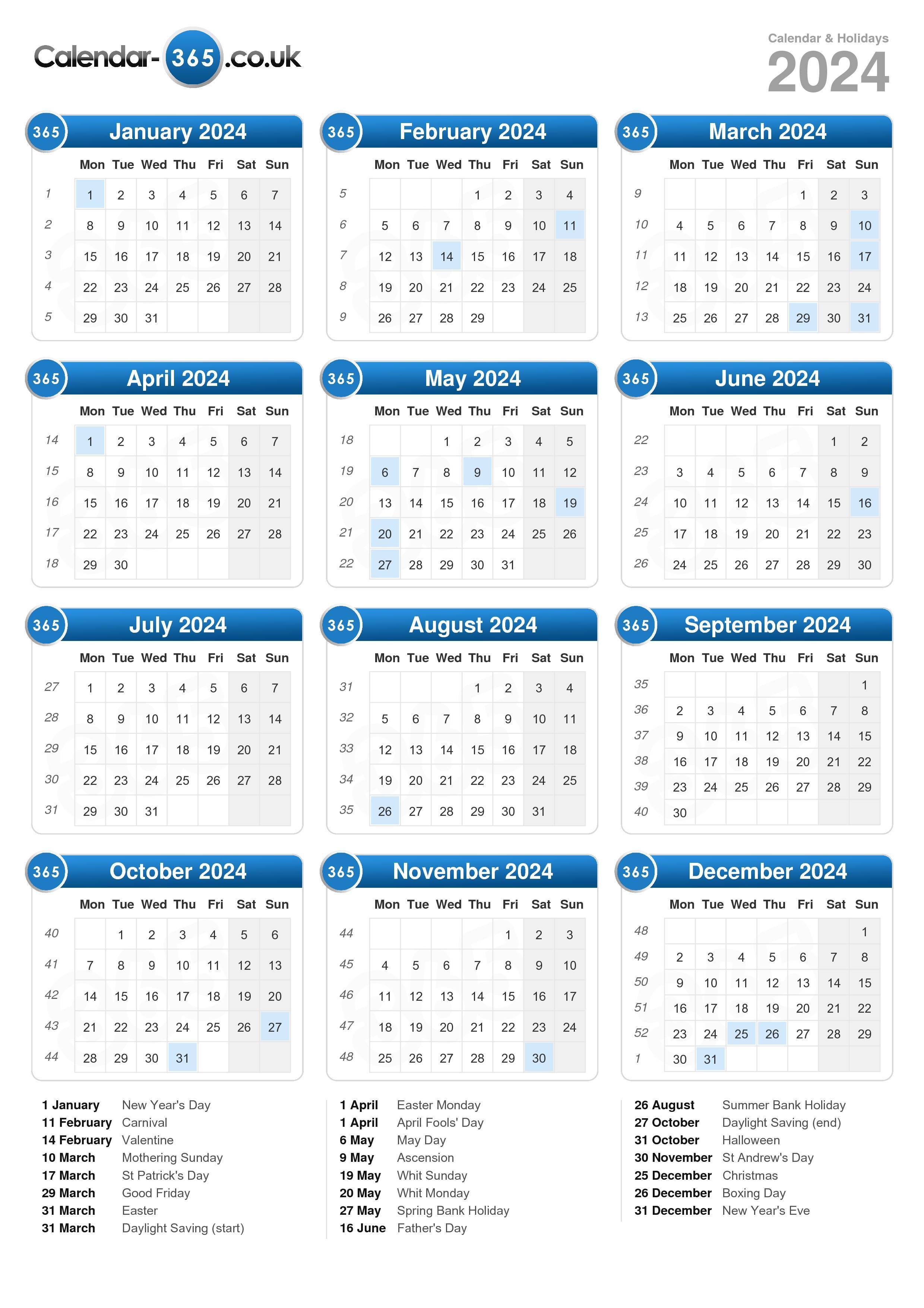 large printable numbers for calendar 2024 45