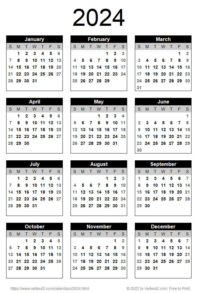 large printable numbers for calendar 2024 8