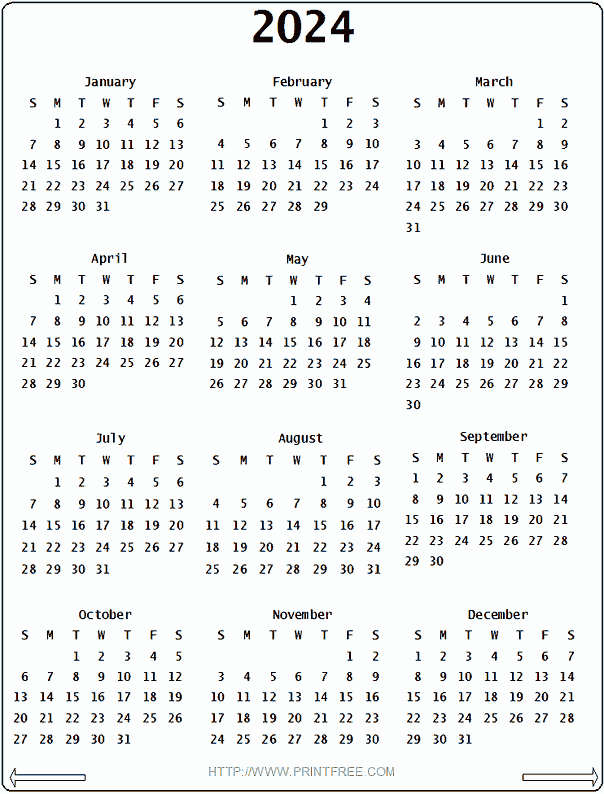 multiple year printable calendar 2024 1