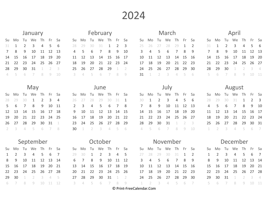 multiple year printable calendar 2024 34