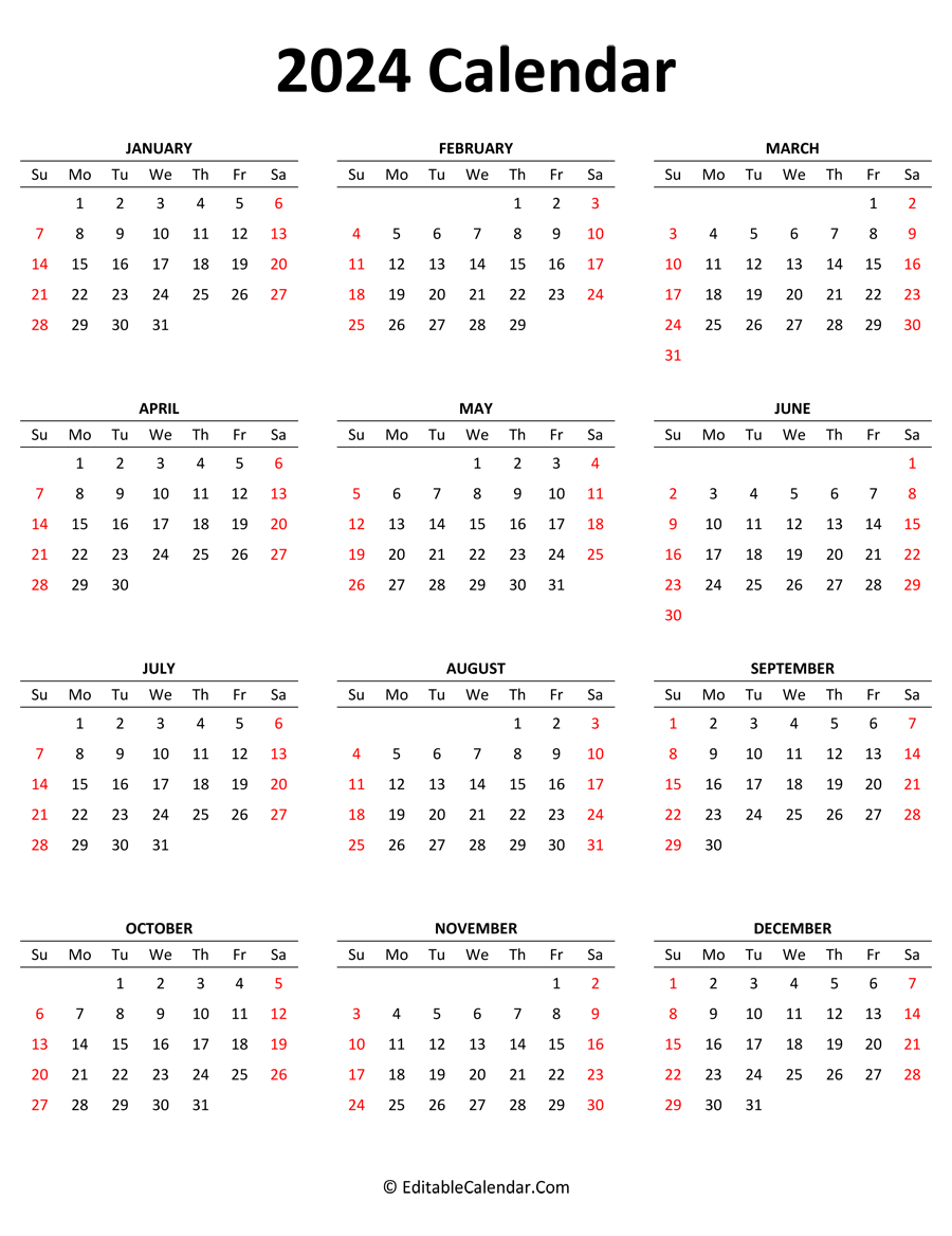 multiple year printable calendar 2024 5