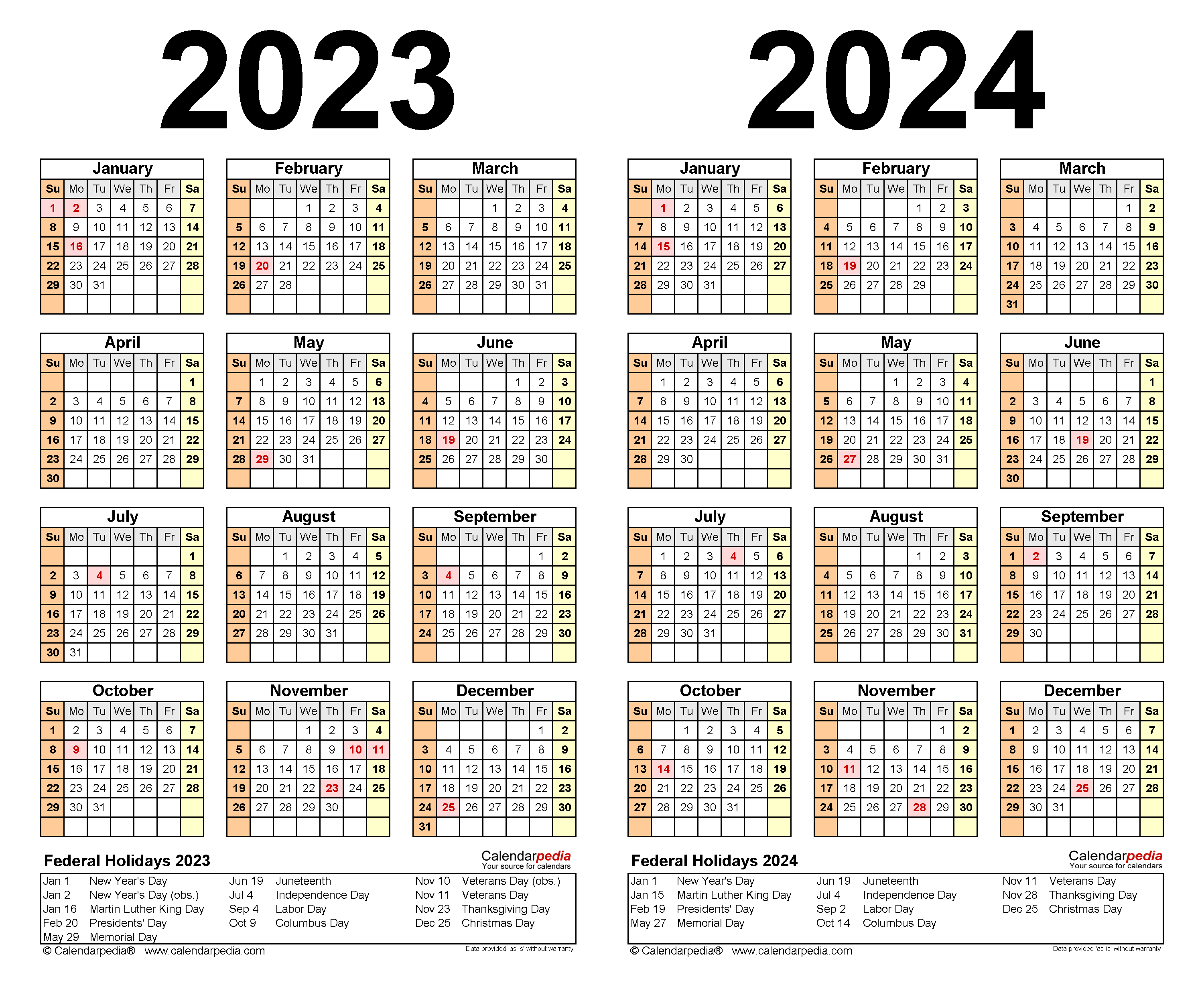 multiple year printable calendar 2024 50