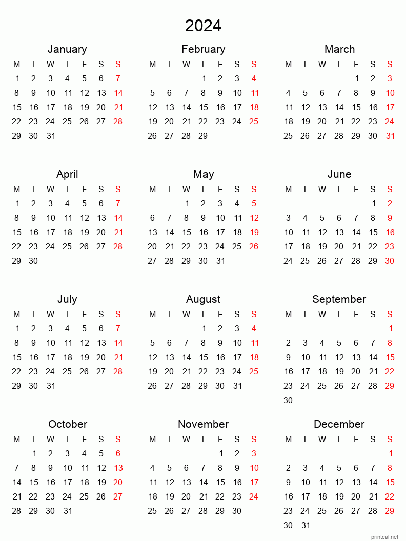 multiple year printable calendar 2024 63