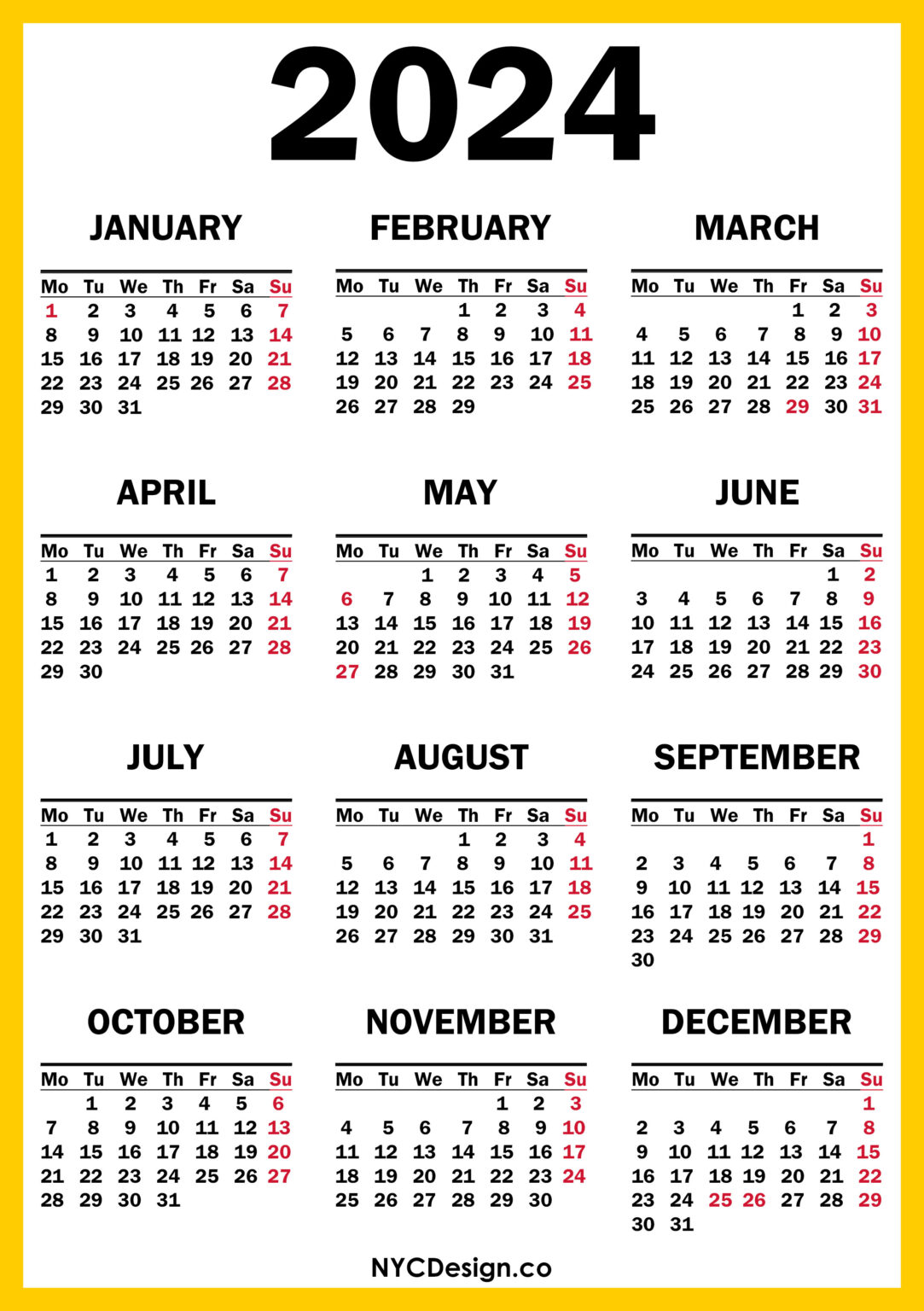 multiple year printable calendar 2024 9