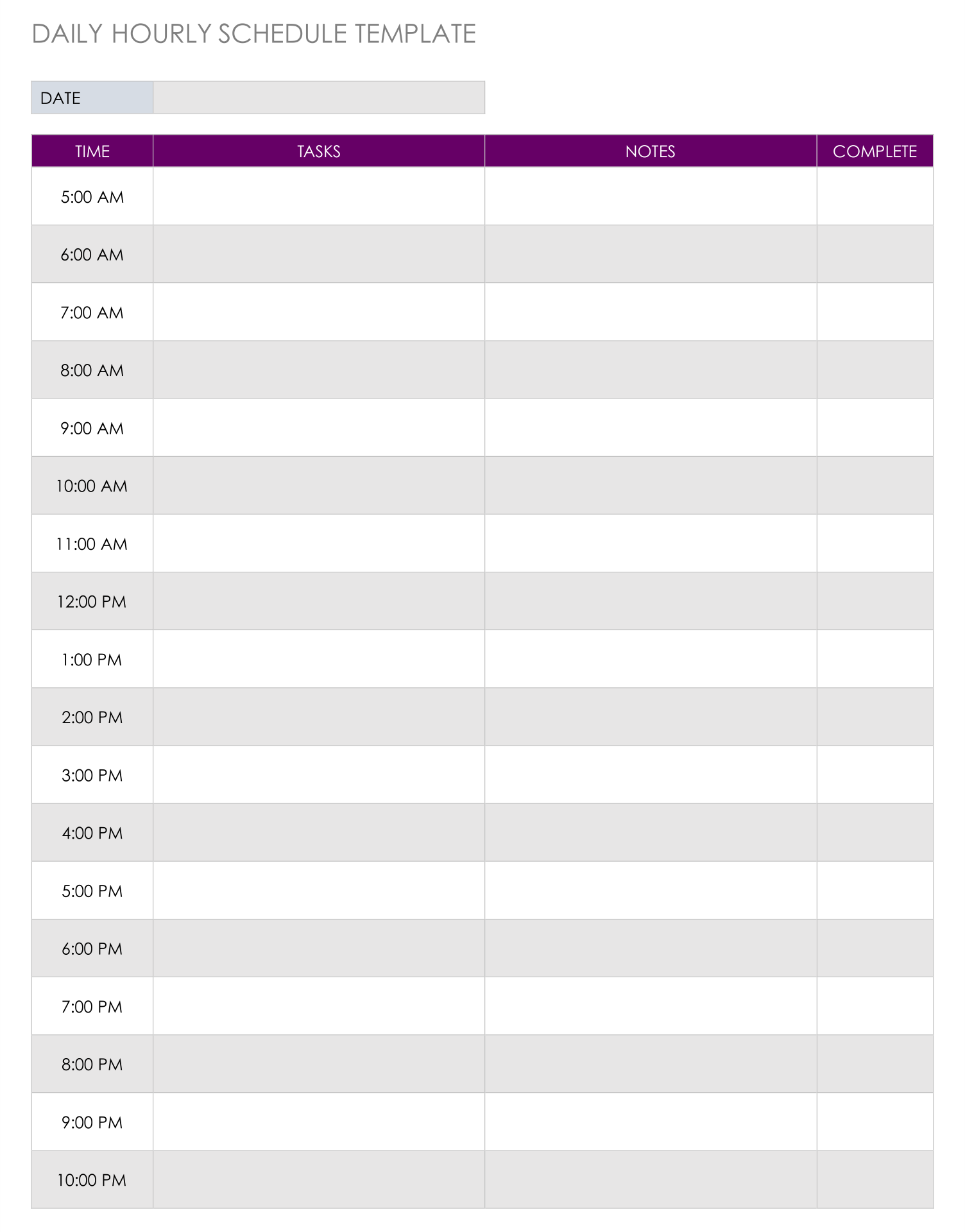 printable daily hourly calendars 30