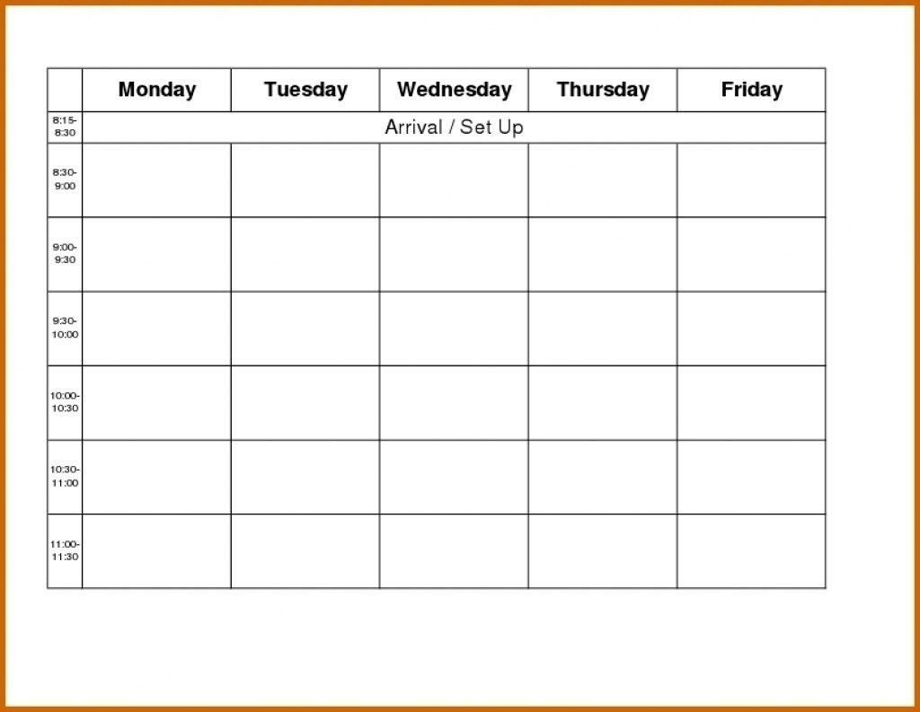 work planner monday to friday 17