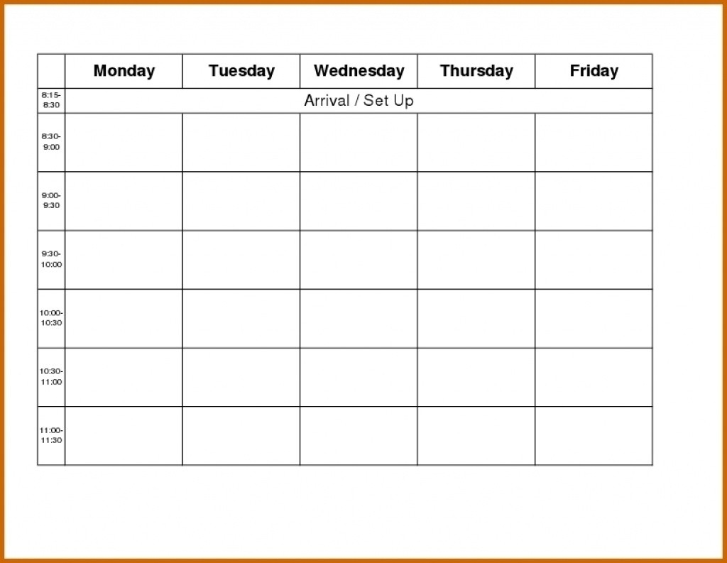 work planner monday to friday 58
