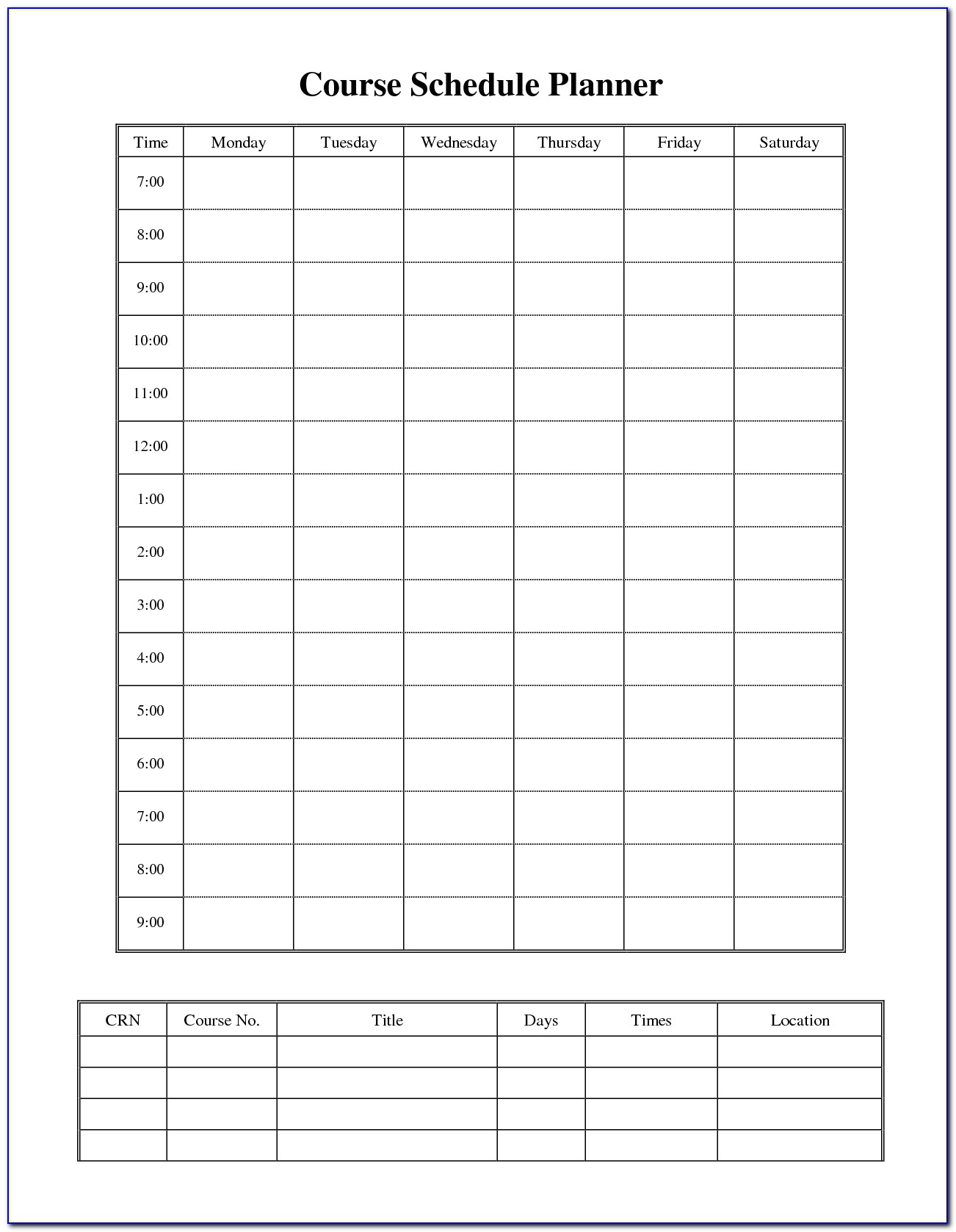 work planner monday to friday 60