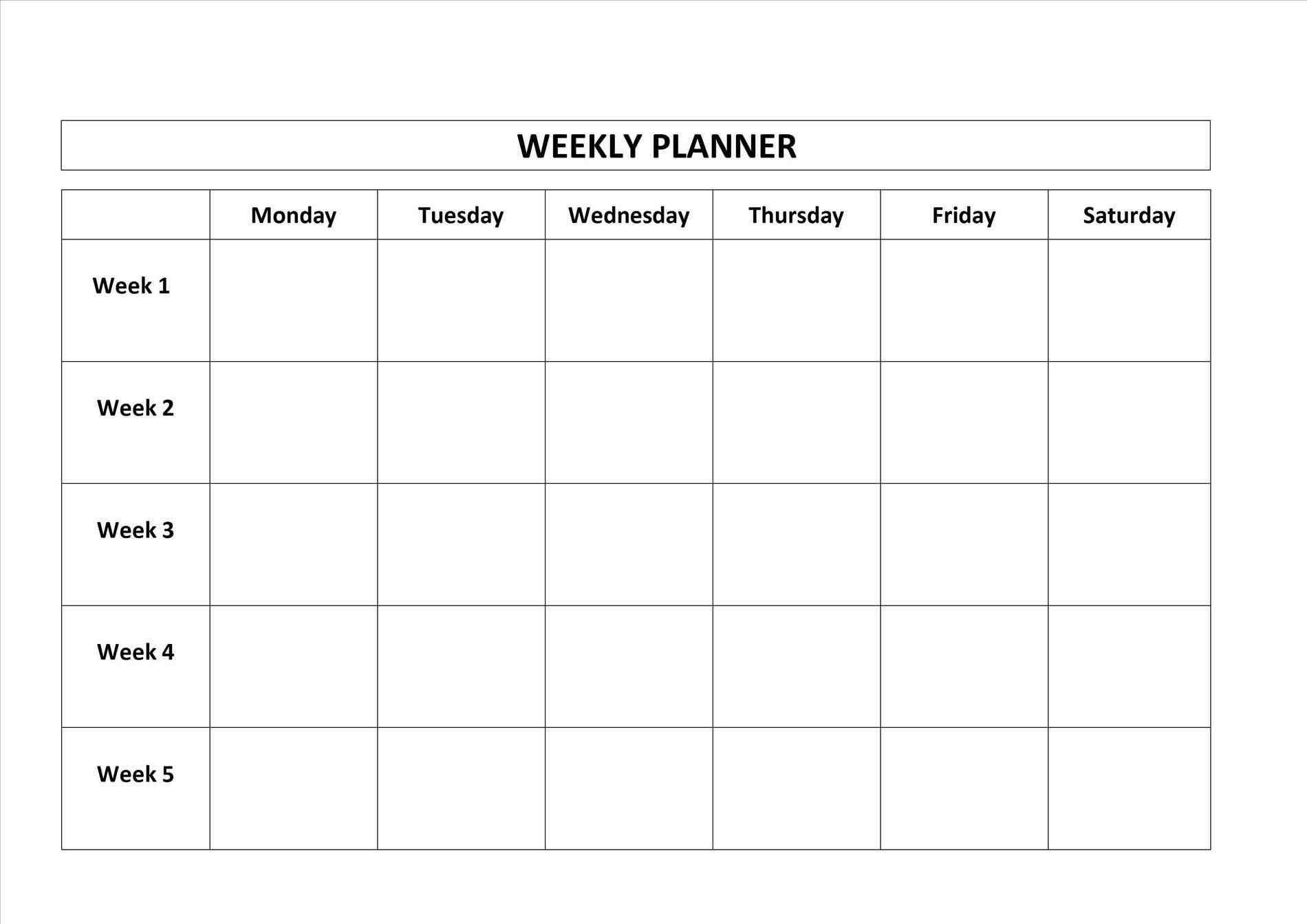 work planner monday to friday 64