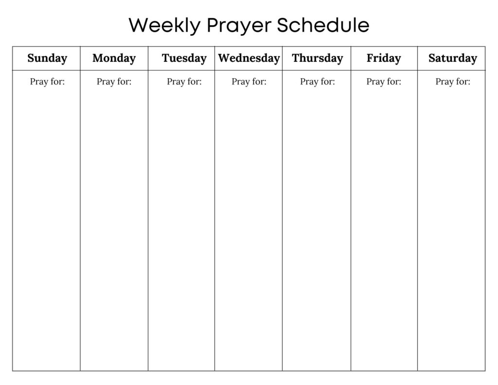work prayer calendar tempate 1
