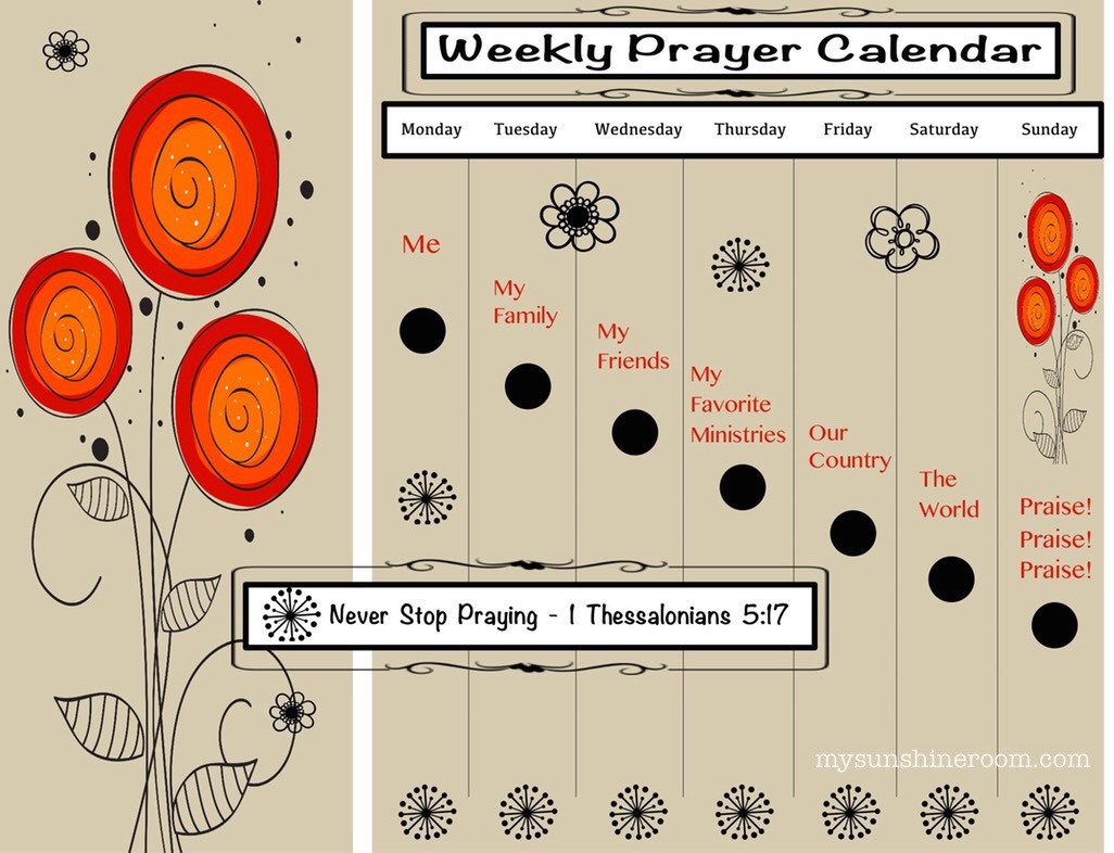 work prayer calendar tempate 21