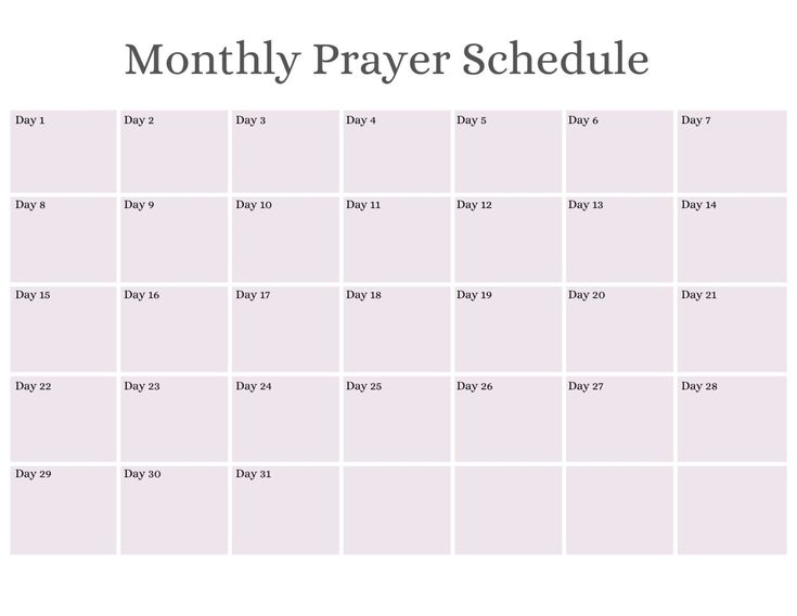 work prayer calendar tempate 38