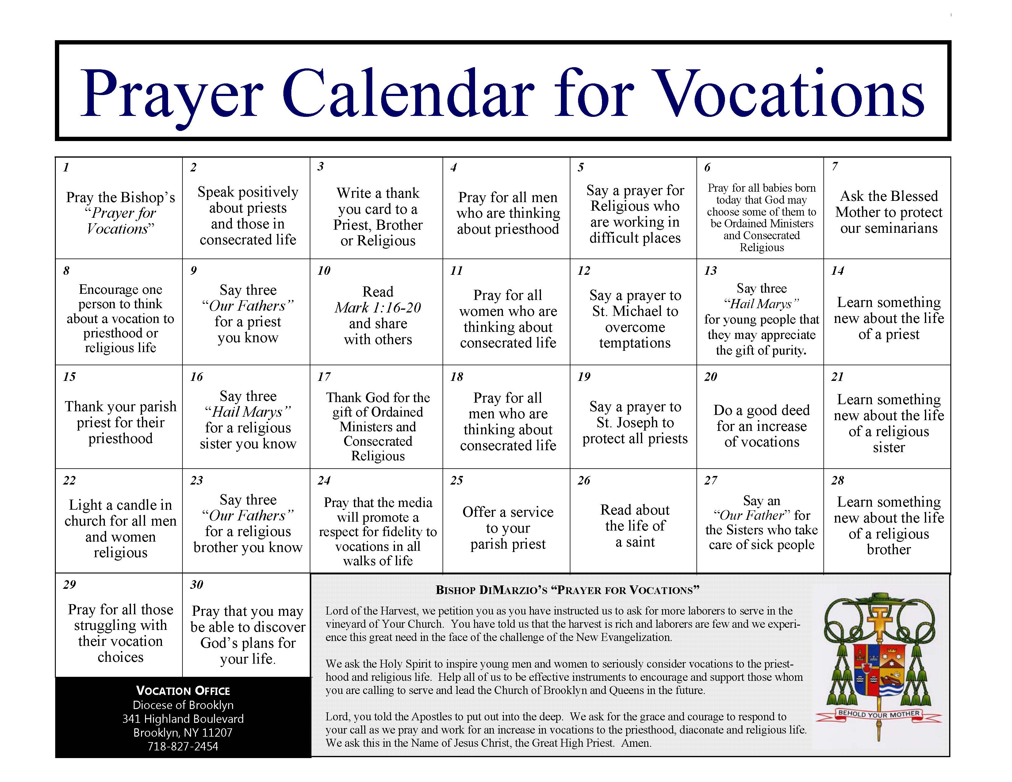 work prayer calendar tempate 48