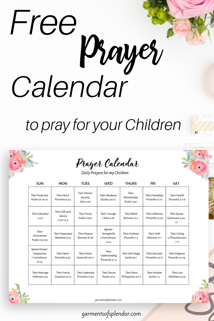 work prayer calendar tempate 53