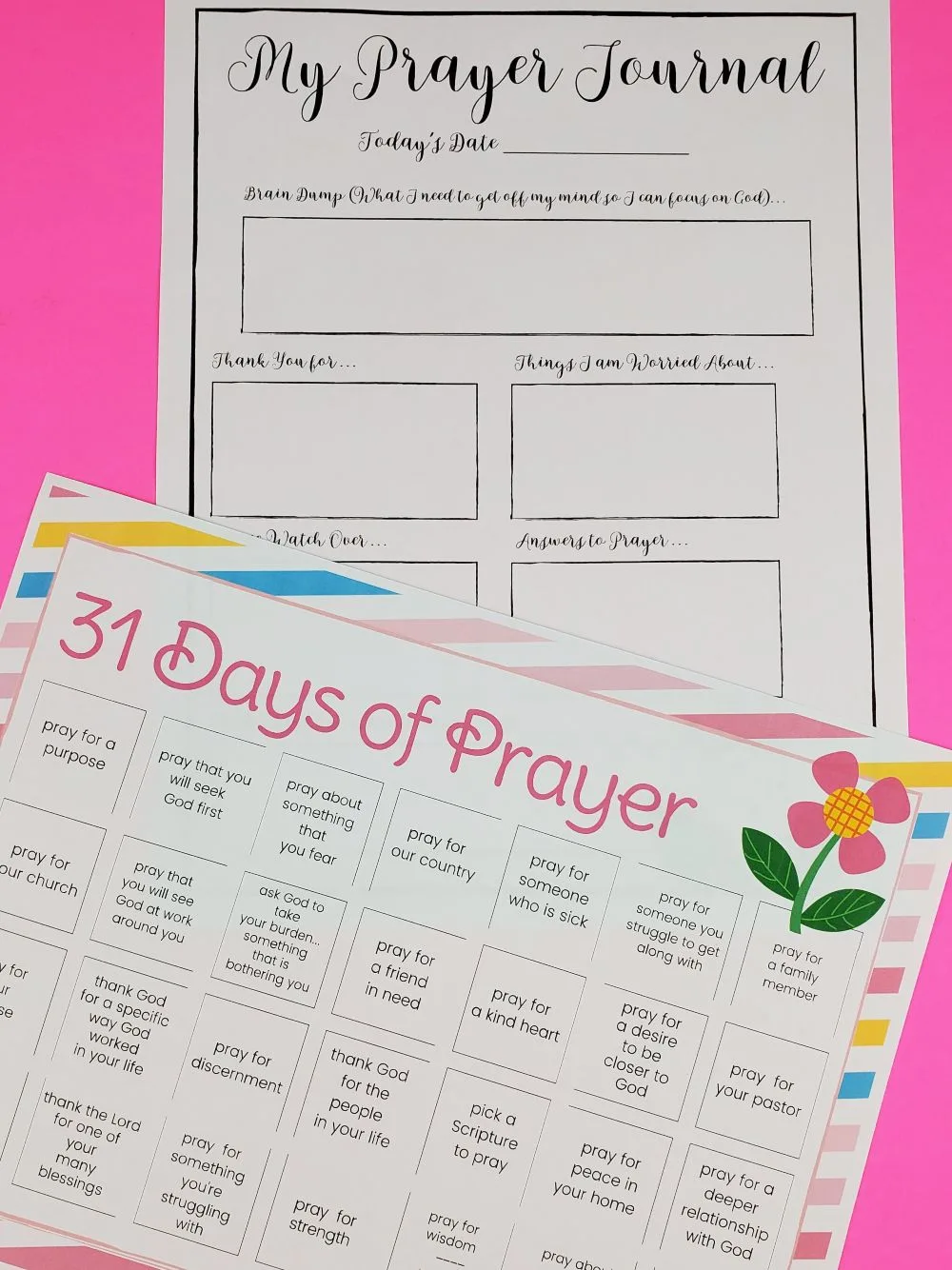 work prayer calendar tempate 64