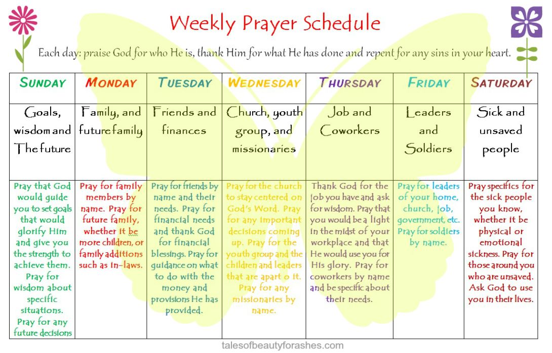 work prayer calendar tempate 67