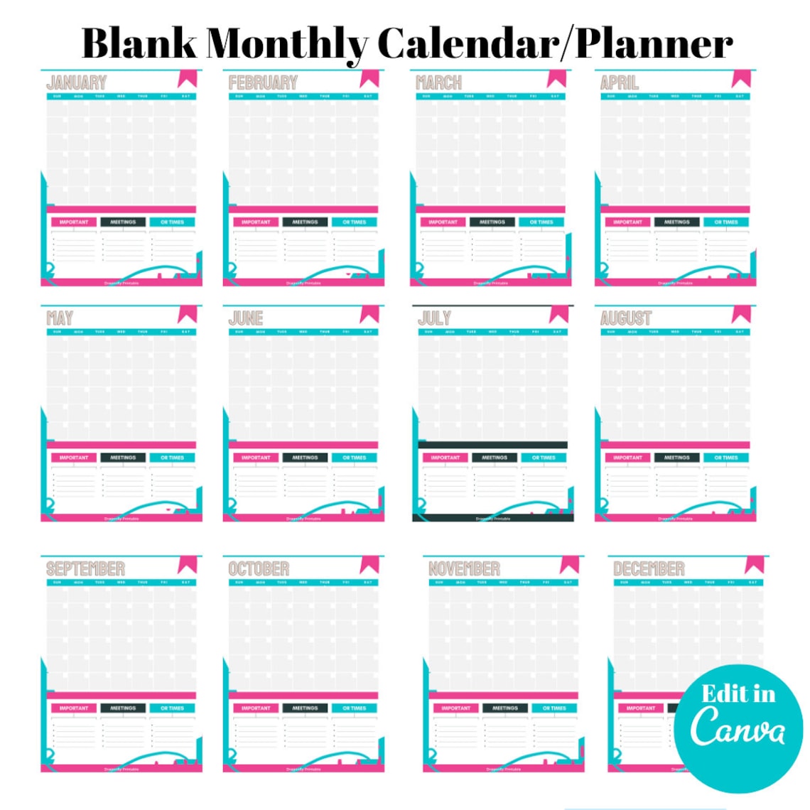 12 month calendar editable templates 70
