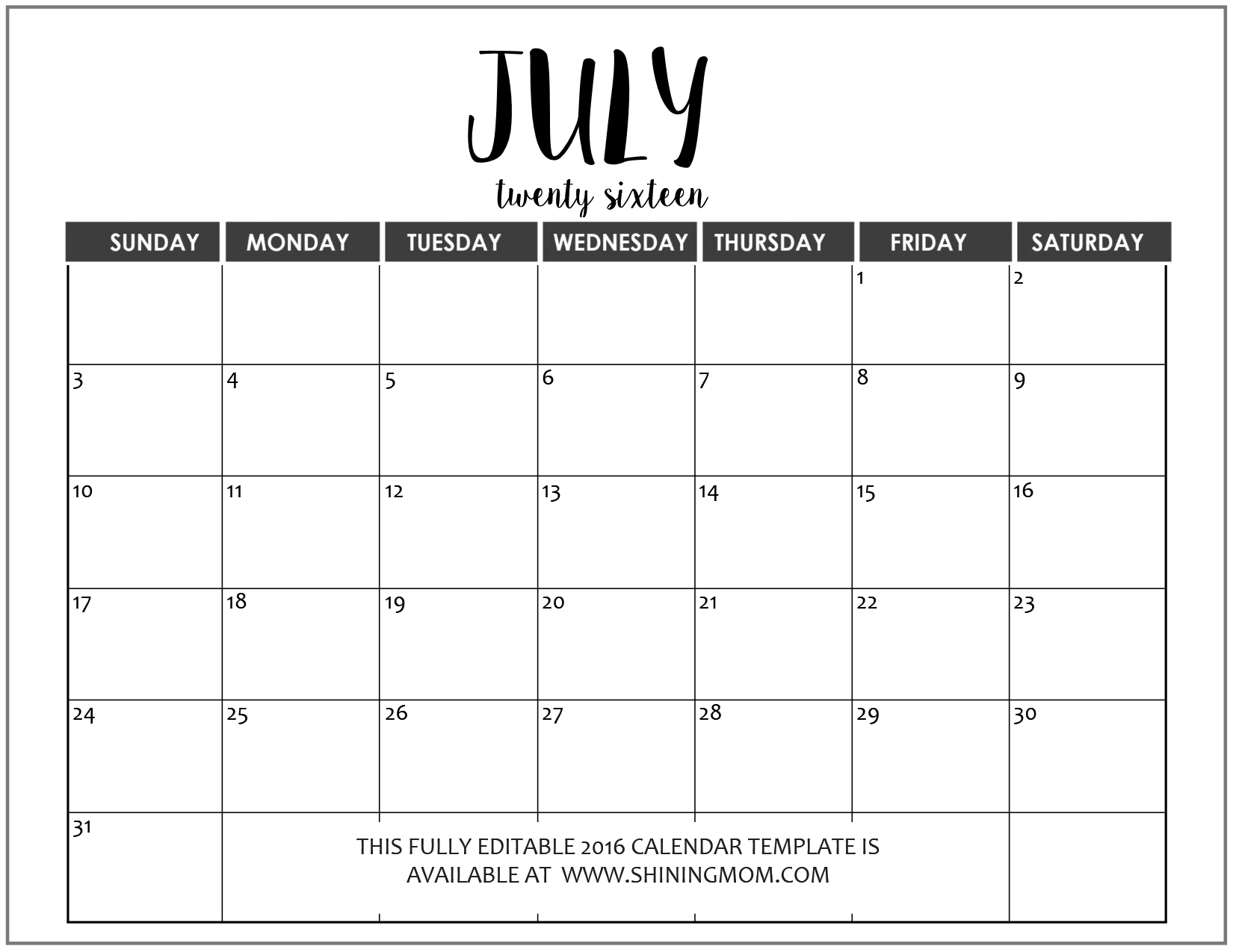 12 month calendar editable templates 9