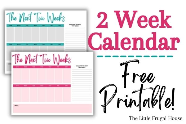 2 week calendar free printable 64