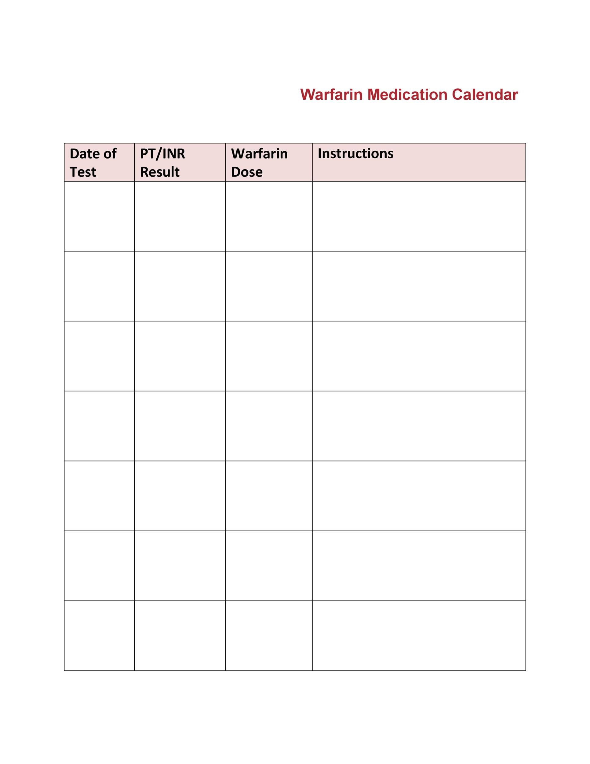 28 day calendar for multi dose medications 19