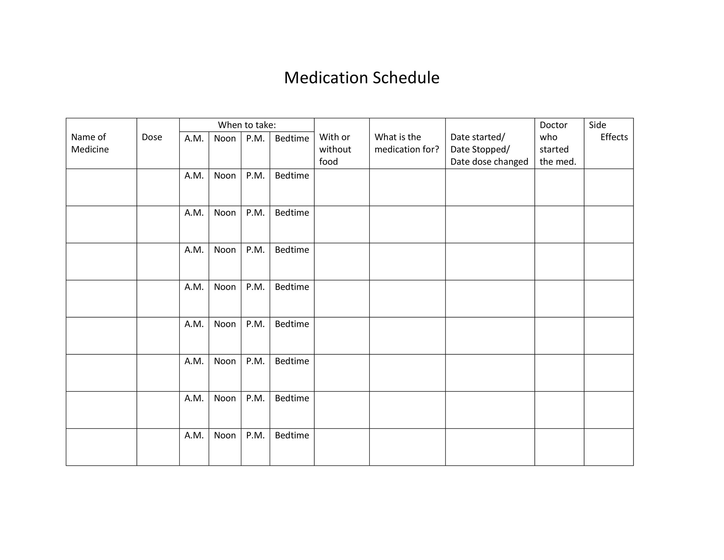 28 day calendar for multi dose medications 22