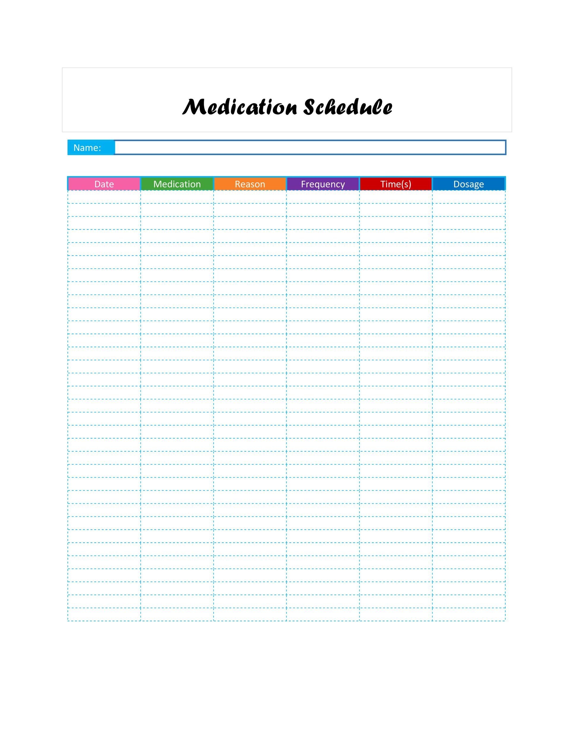 28 day calendar for multi dose medications 55