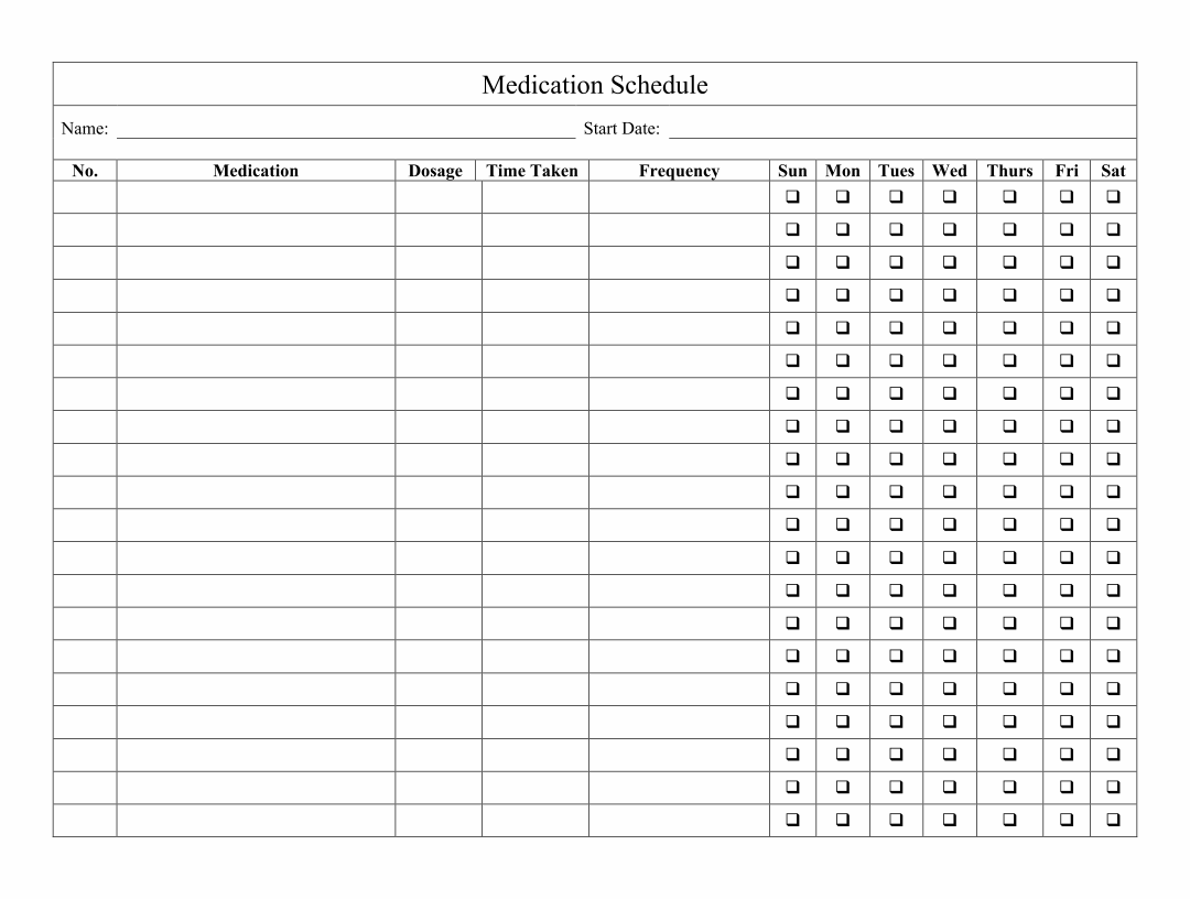 28 day calendar for multi dose medications 89