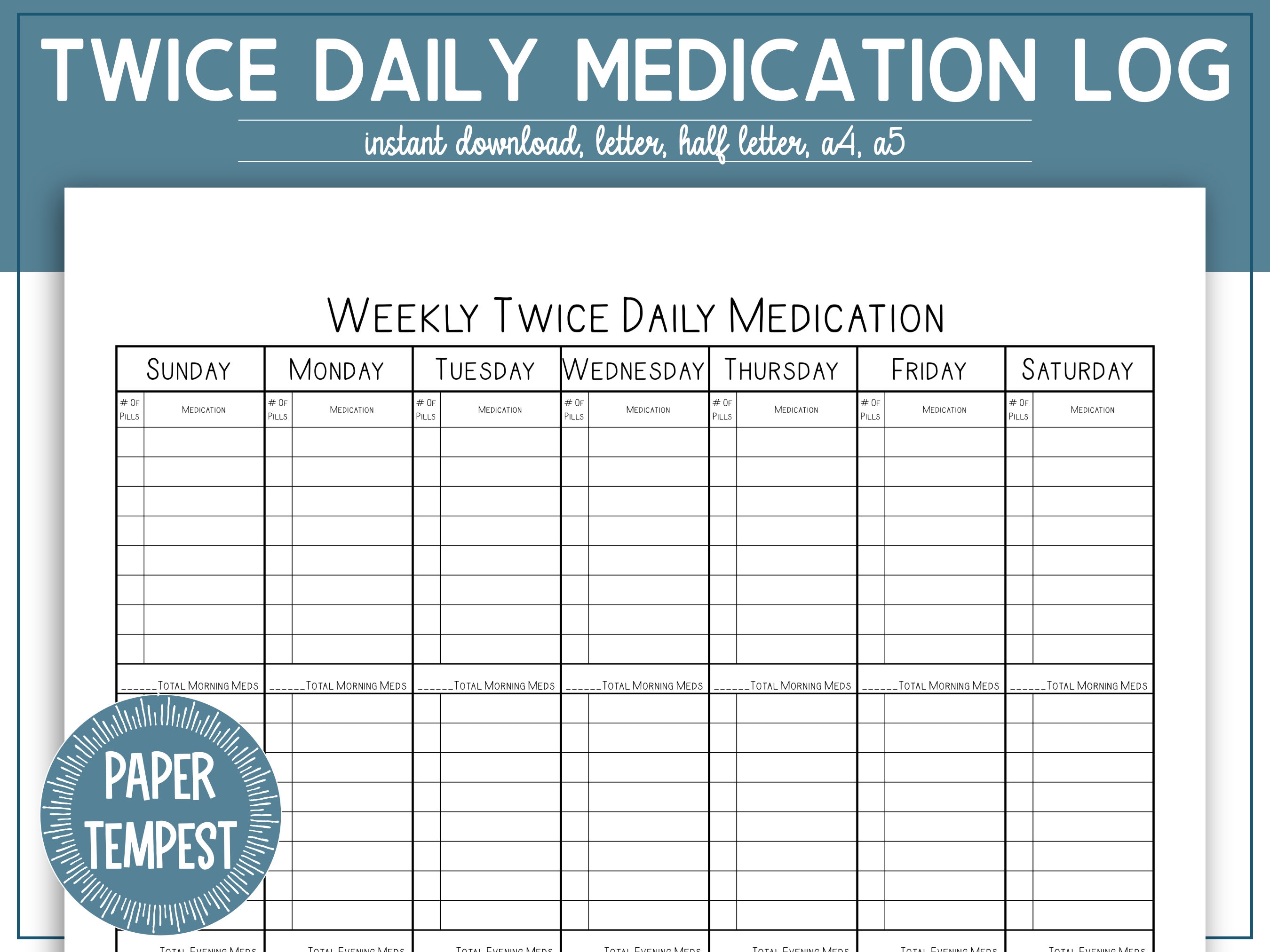 28 day medication calender 22