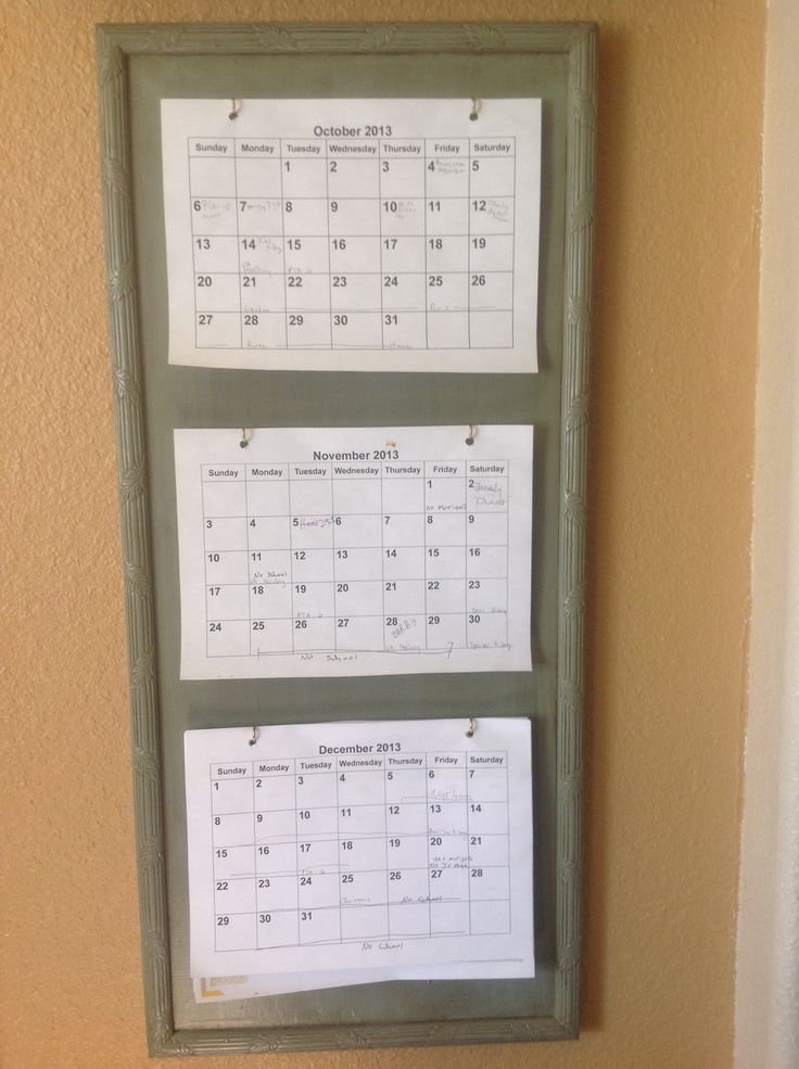 3 month wooden calendar frame 1