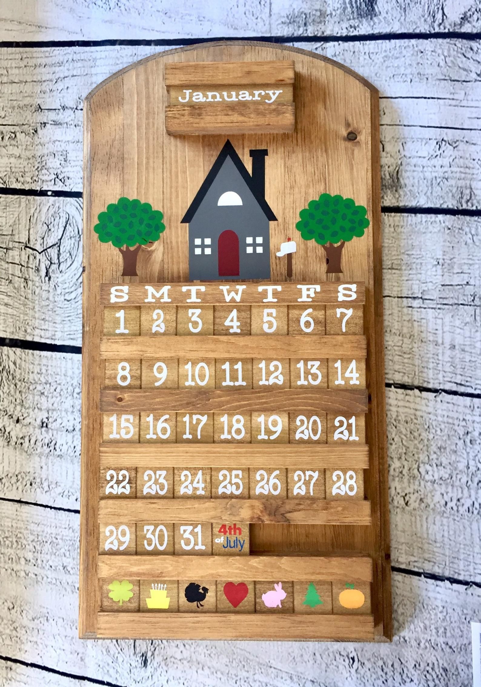 3 month wooden calendar frame 20
