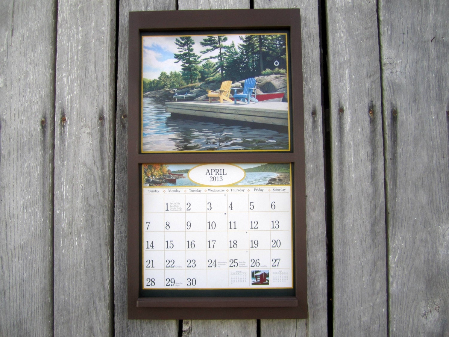 3 month wooden calendar frame 25