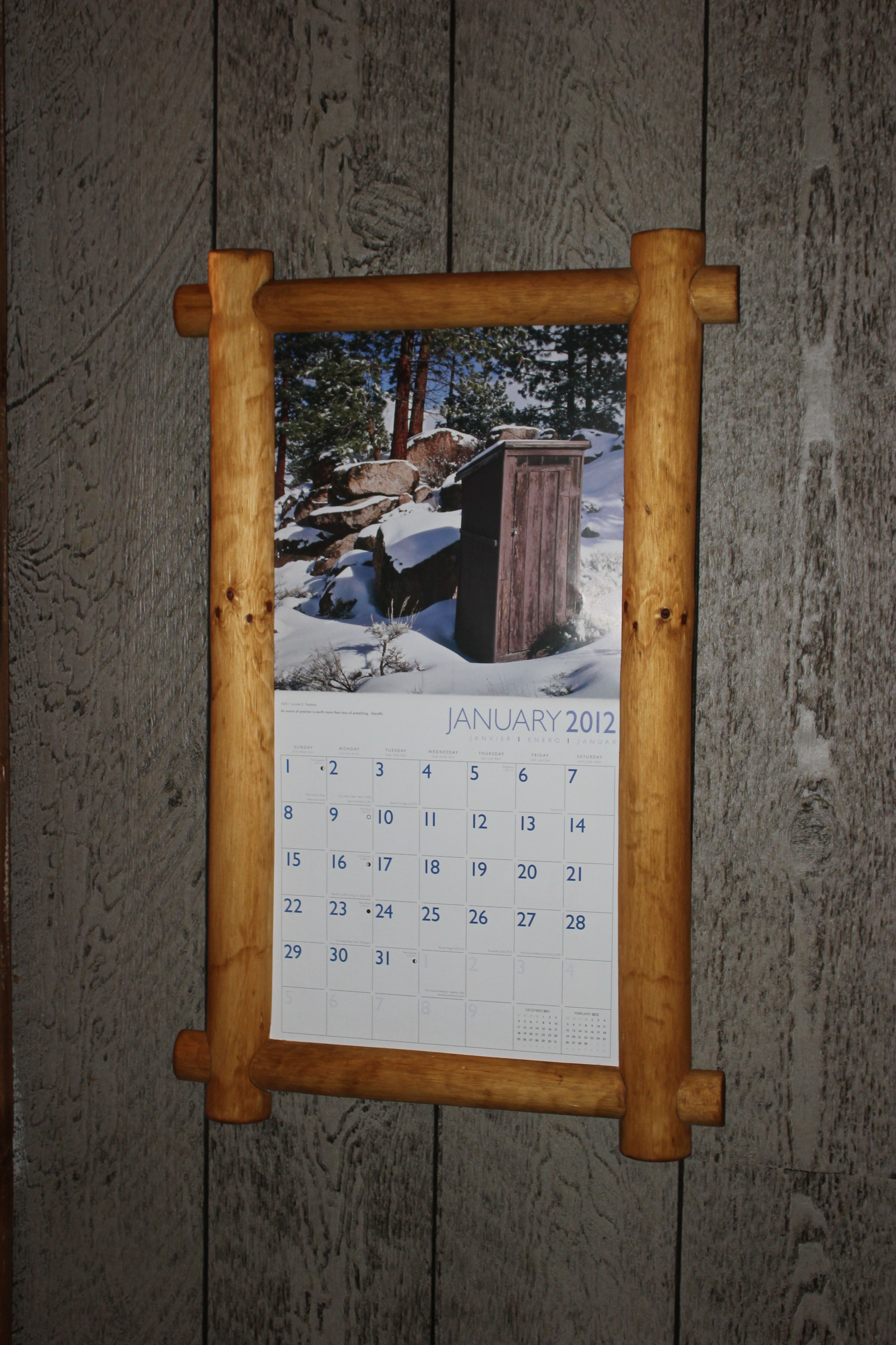 3 month wooden calendar frame 30