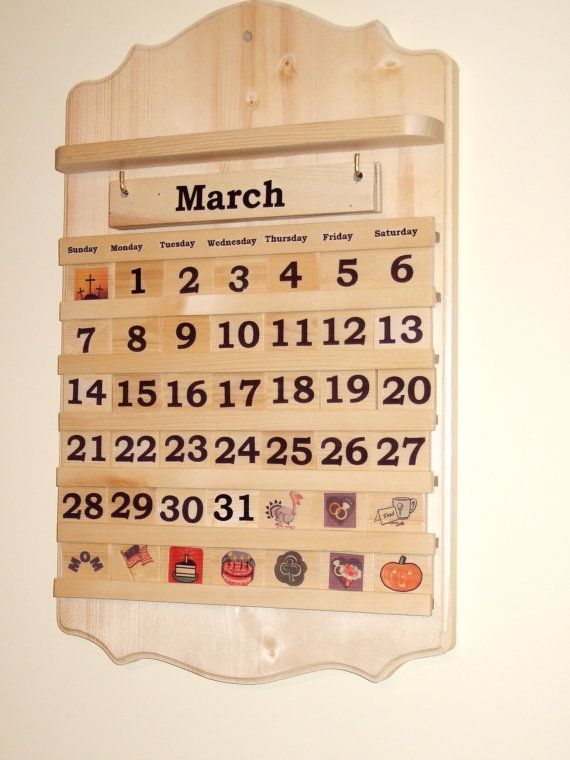 3 month wooden calendar frame 38