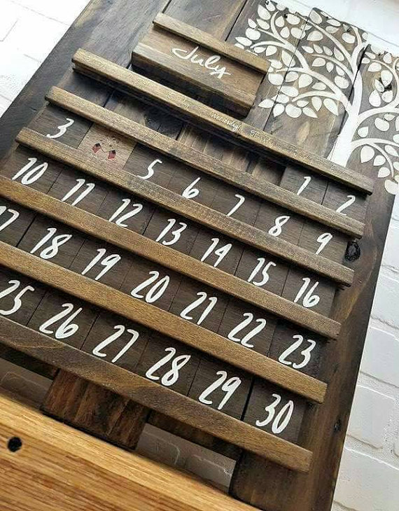 3 month wooden calendar frame 42