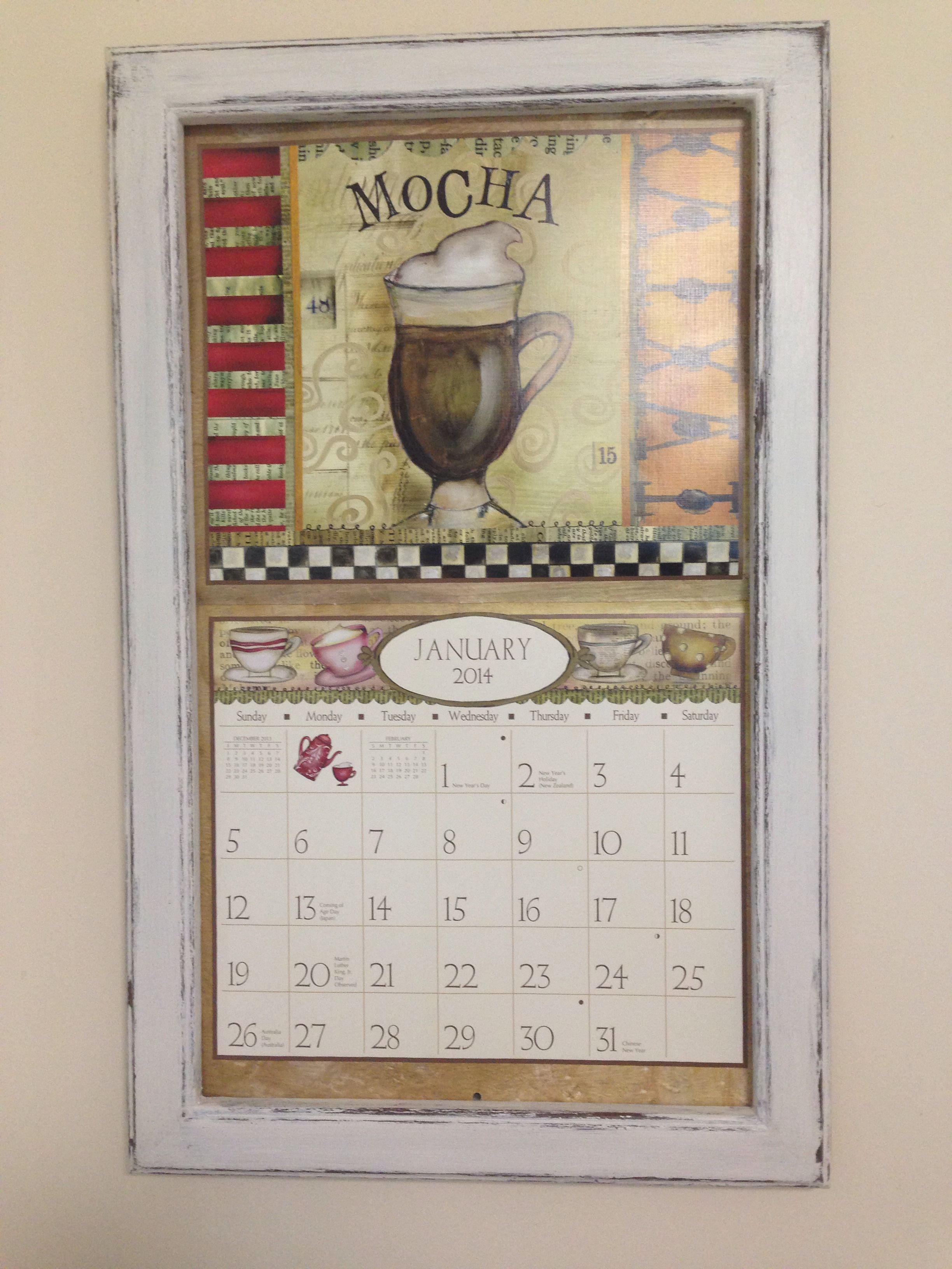 3 month wooden calendar frame 43