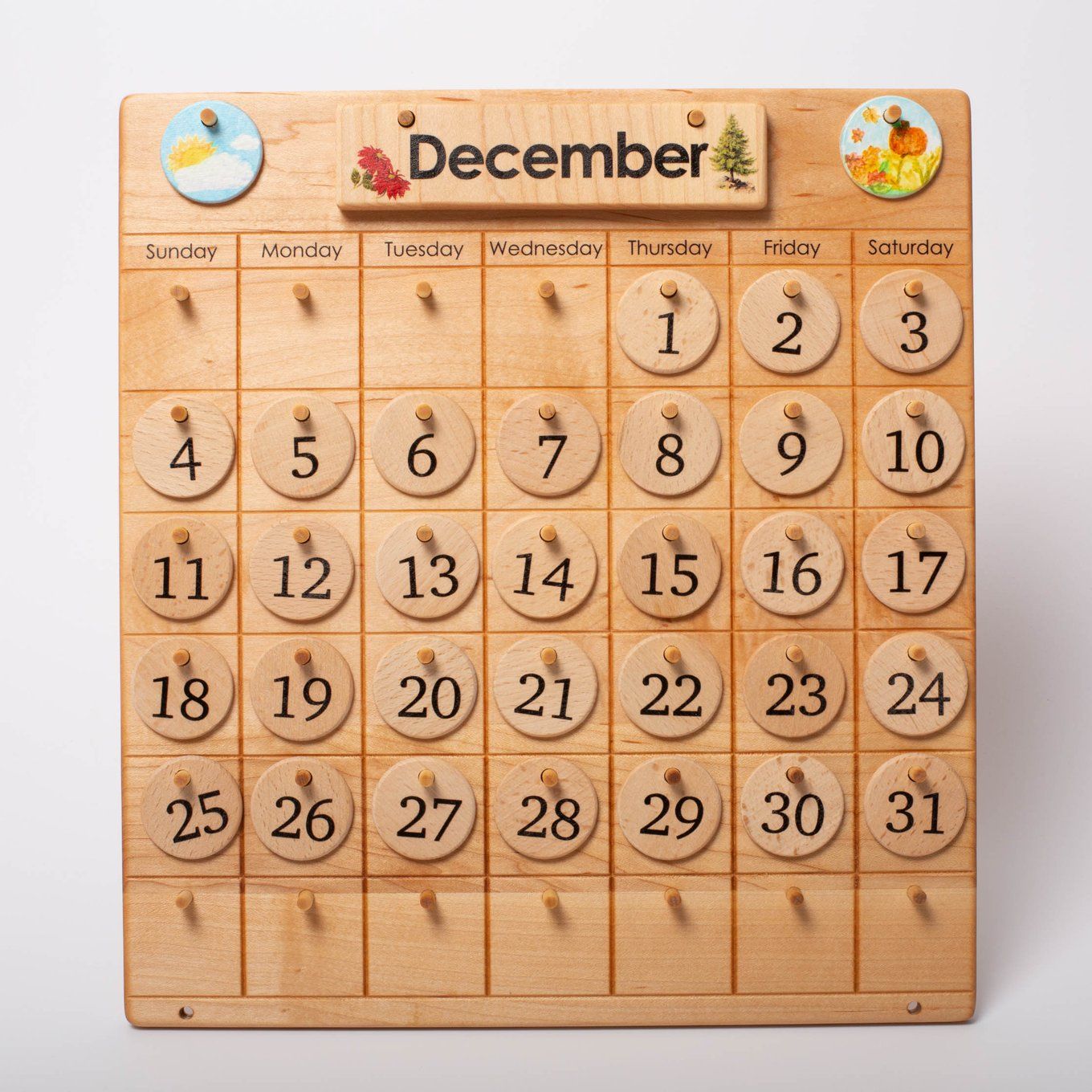 3 month wooden calendar frame 46