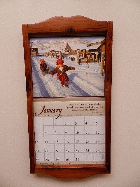 3 month wooden calendar frame 48