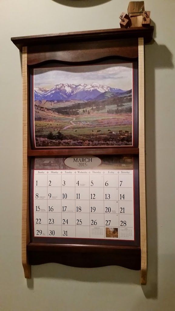 3 month wooden calendar frame 64