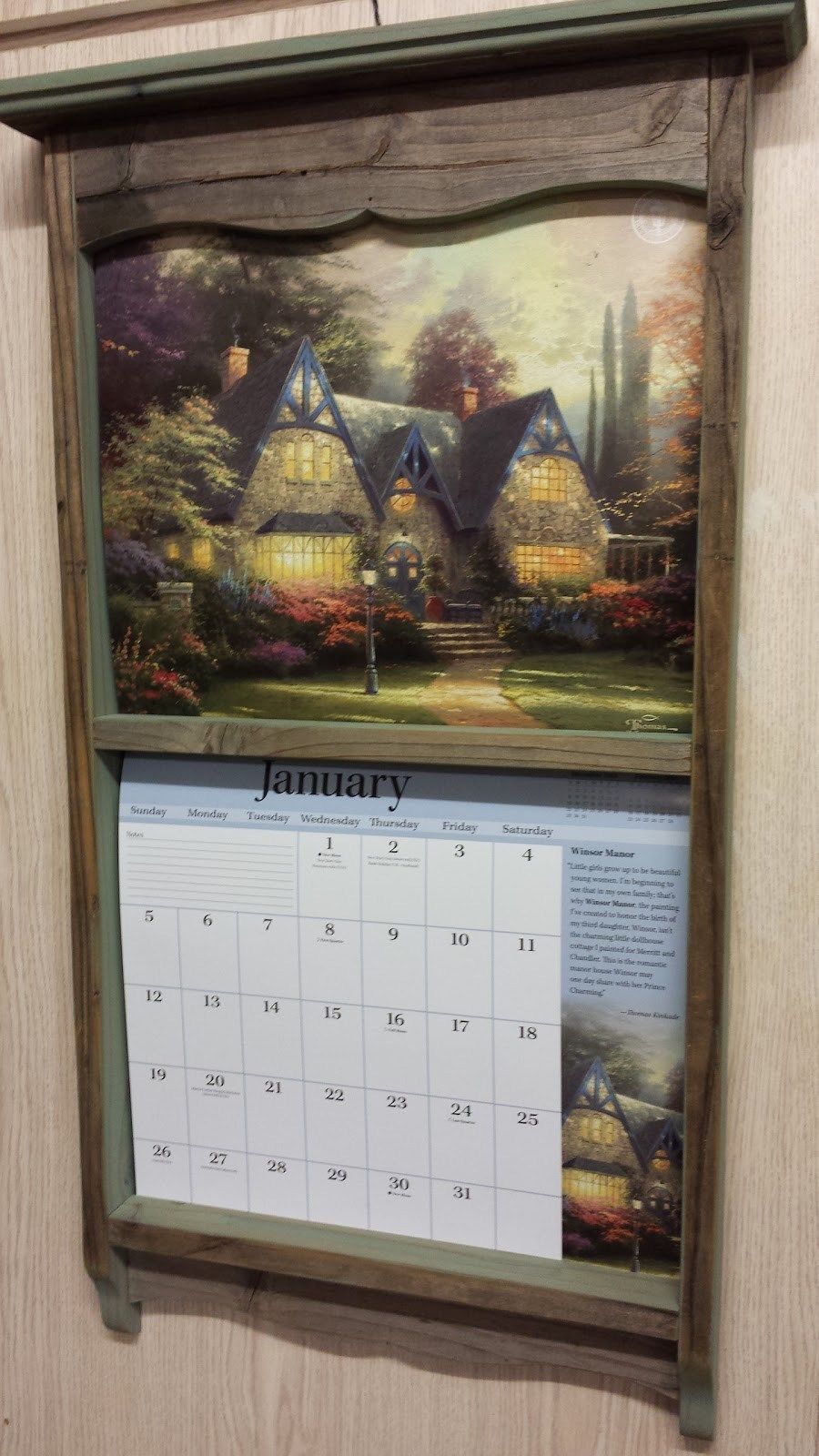 3 month wooden calendar frame 65