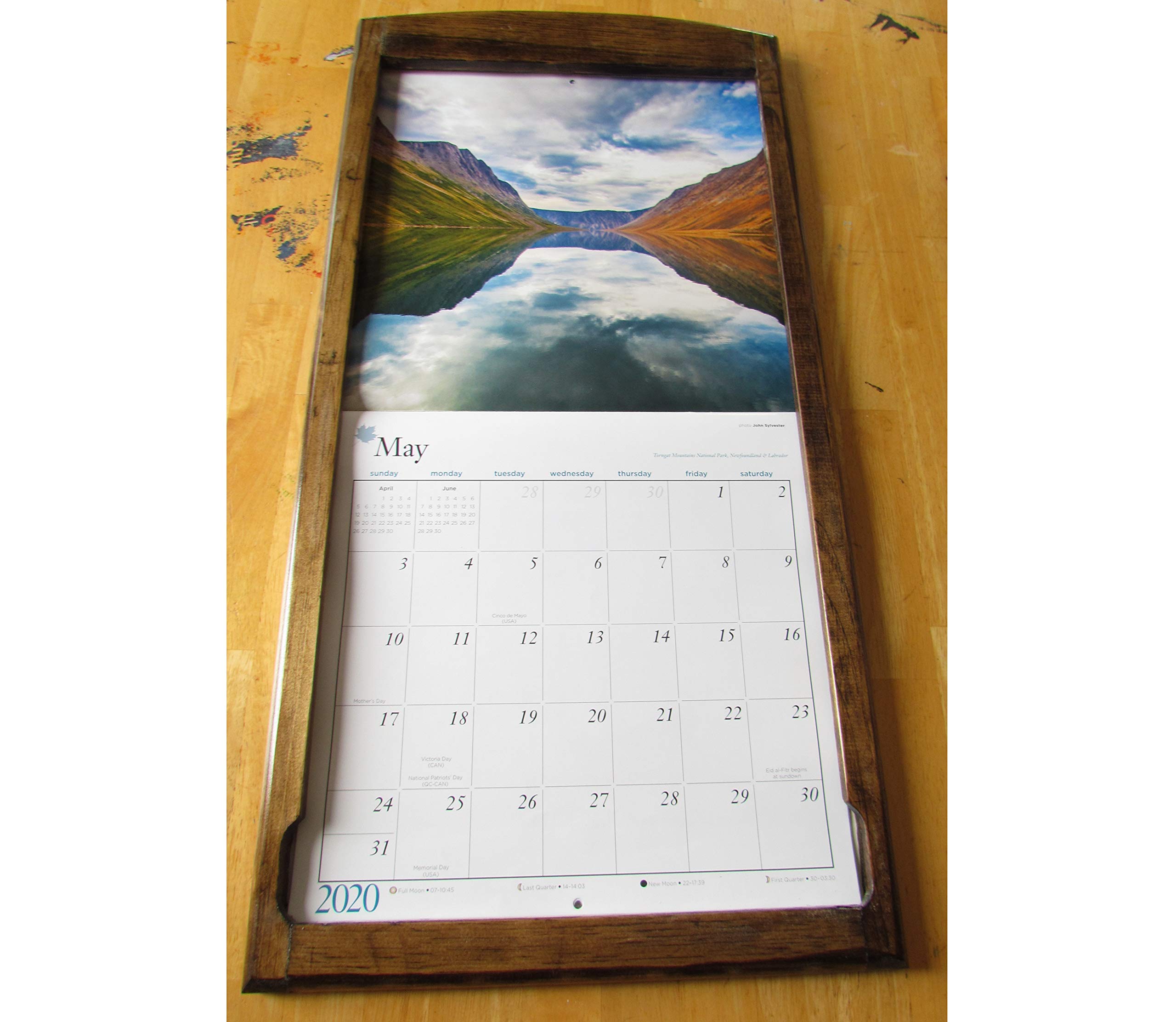 3 month wooden calendar frame 69
