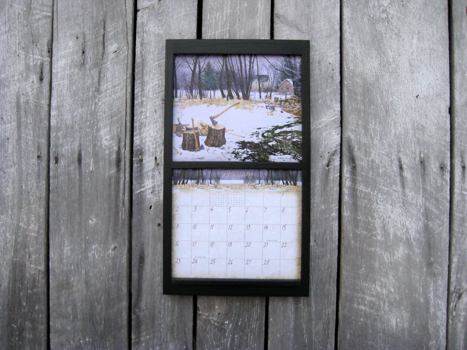 3 month wooden calendar frame 70