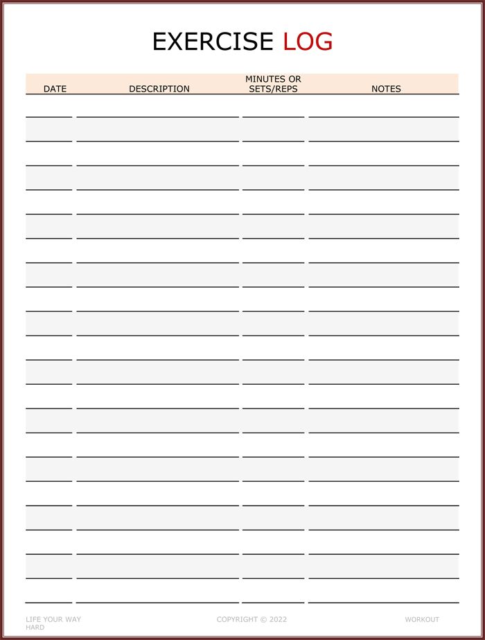 30 day free fillable blank template workout 25