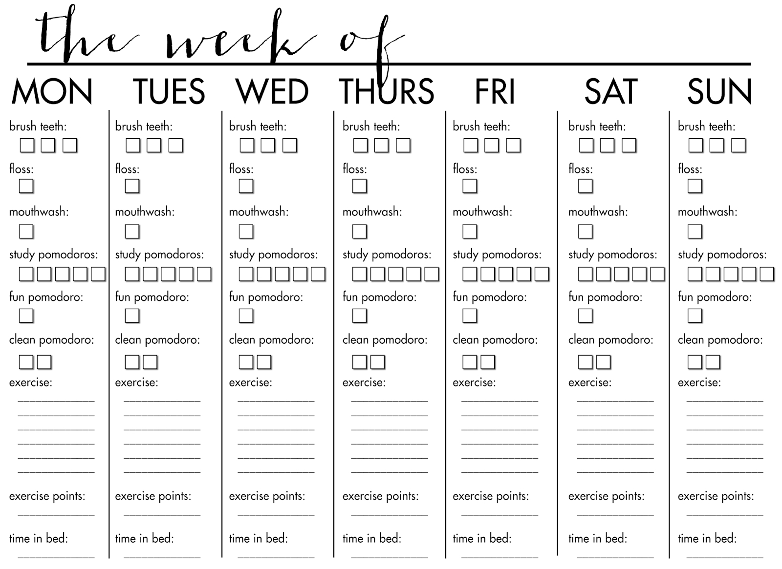 30 day free fillable blank template workout 31