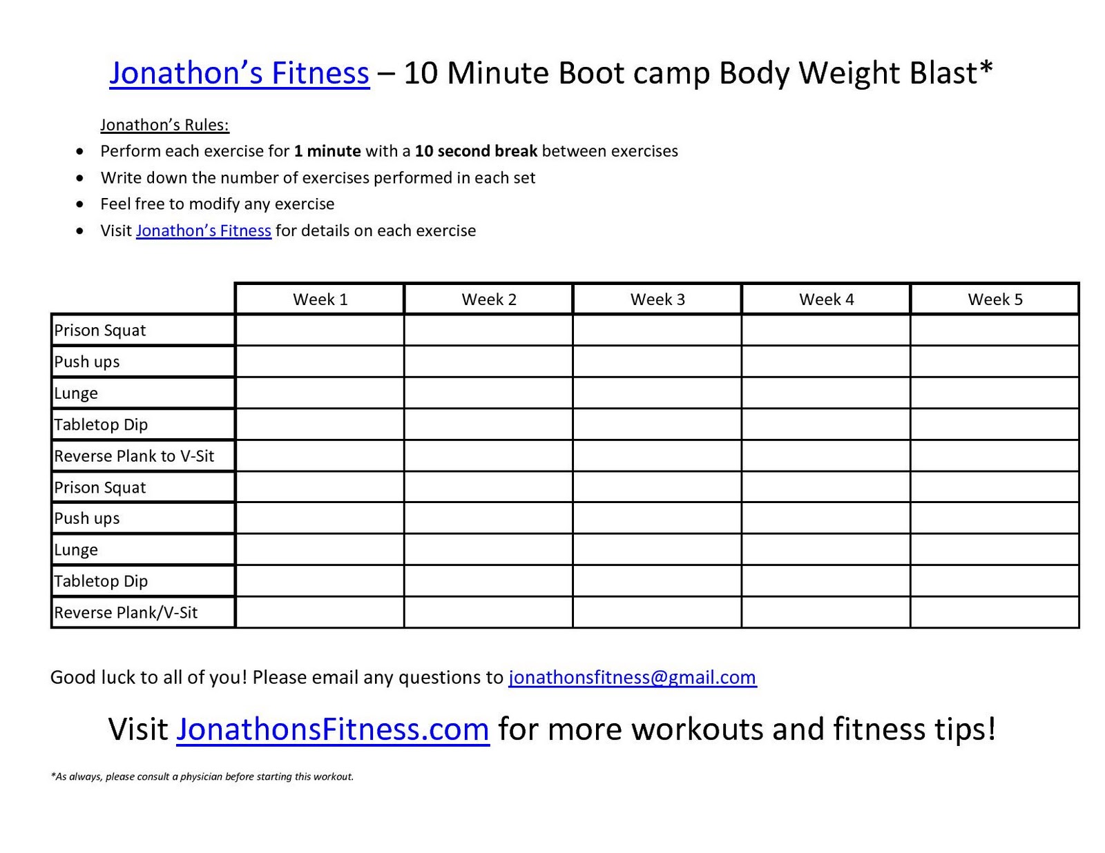 30 day free fillable blank template workout 66